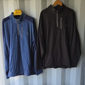 Lot of 2 Callaway Men’s Blue and Black Quarter-Zip Pullover Duo